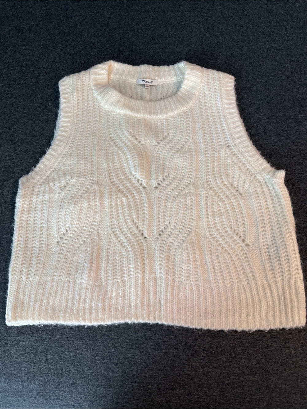 Madewell Cream Cable Knit Vest